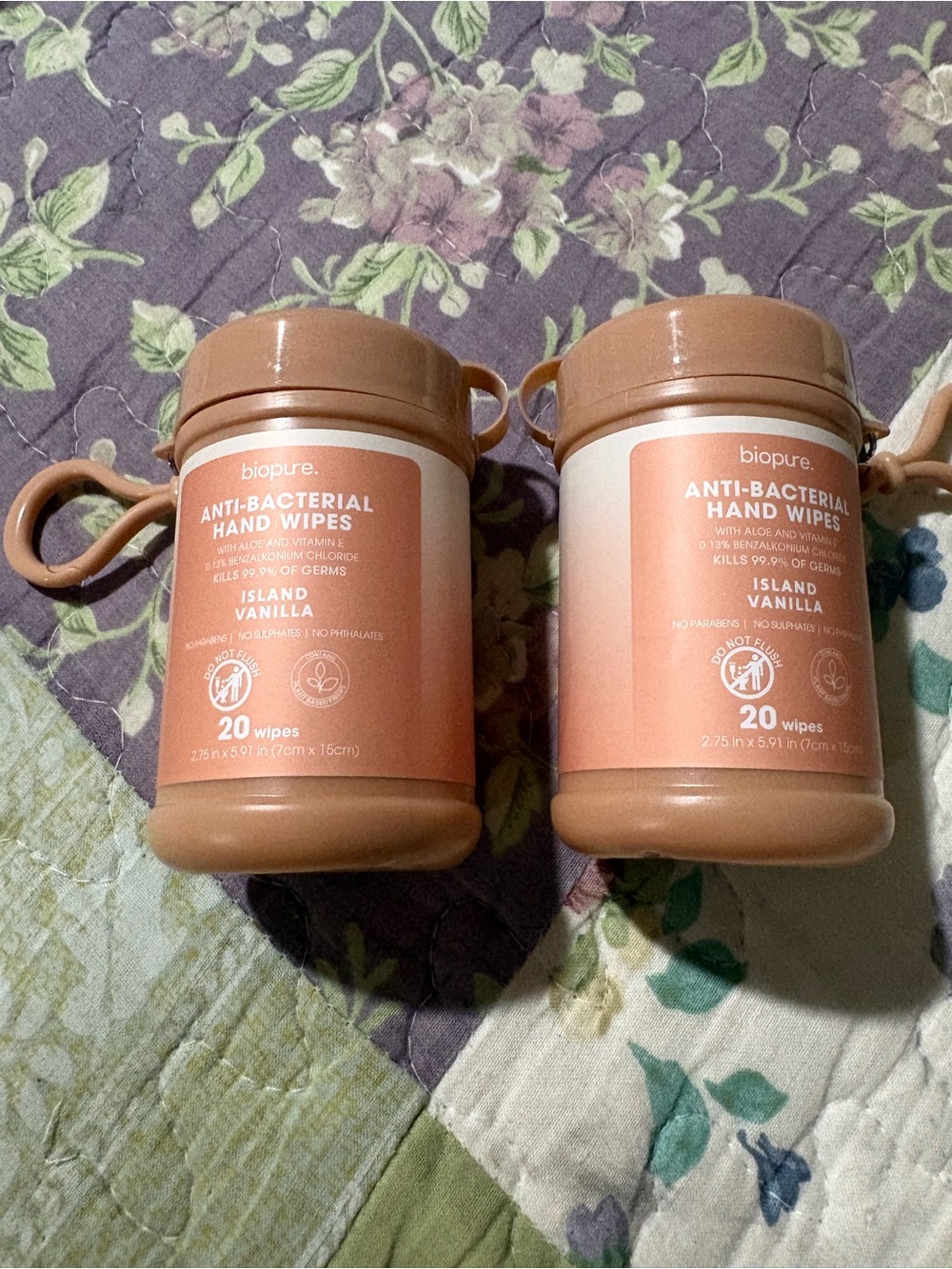 Island Vanilla Anti-Bacterial Hand Wipes — Peach